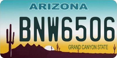 AZ license plate BNW6506