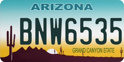 AZ license plate BNW6535