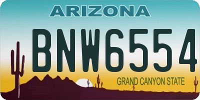 AZ license plate BNW6554