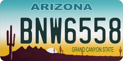 AZ license plate BNW6558
