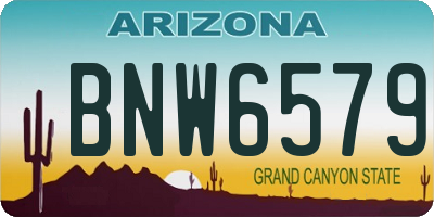 AZ license plate BNW6579