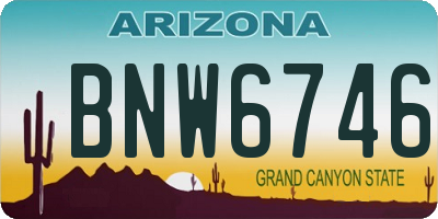 AZ license plate BNW6746