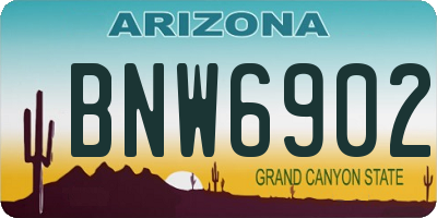 AZ license plate BNW6902