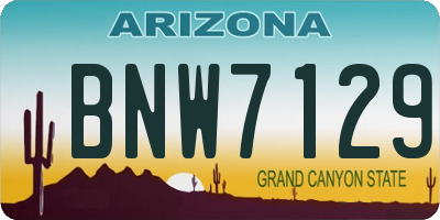 AZ license plate BNW7129