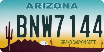 AZ license plate BNW7144