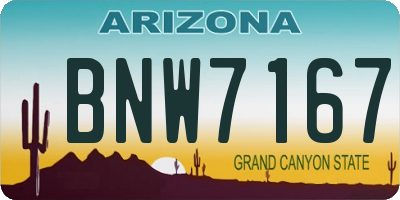 AZ license plate BNW7167