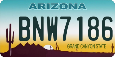 AZ license plate BNW7186