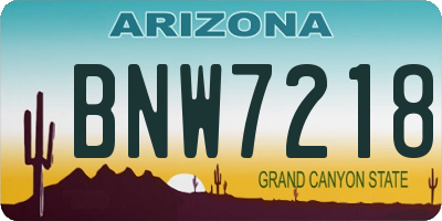 AZ license plate BNW7218