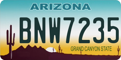 AZ license plate BNW7235