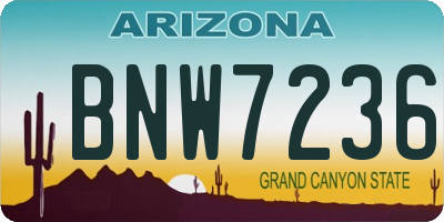 AZ license plate BNW7236