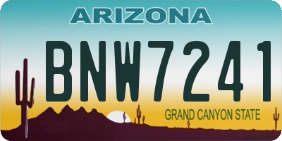 AZ license plate BNW7241