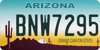 AZ license plate BNW7295