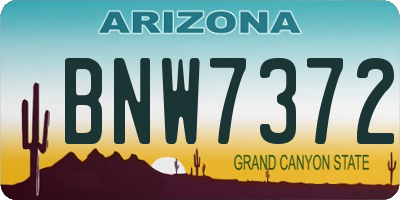 AZ license plate BNW7372