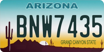 AZ license plate BNW7435