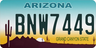 AZ license plate BNW7449