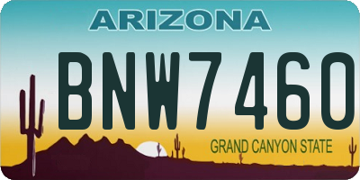 AZ license plate BNW7460