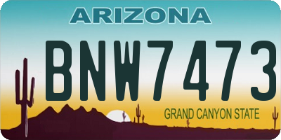 AZ license plate BNW7473