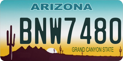 AZ license plate BNW7480