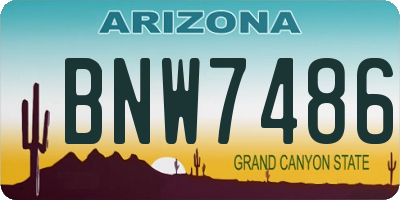 AZ license plate BNW7486