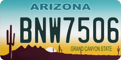 AZ license plate BNW7506