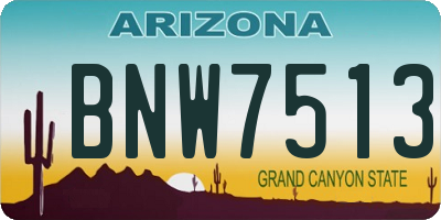 AZ license plate BNW7513