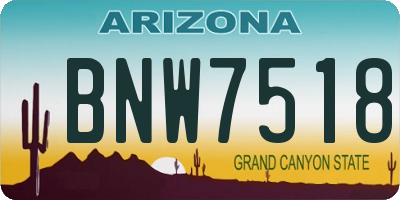 AZ license plate BNW7518
