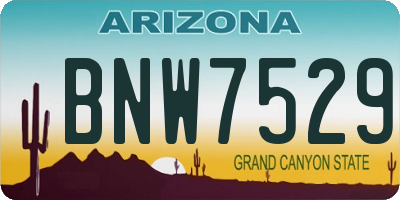 AZ license plate BNW7529