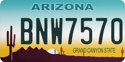 AZ license plate BNW7570