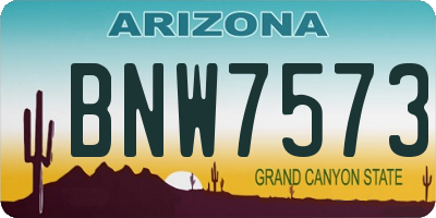 AZ license plate BNW7573