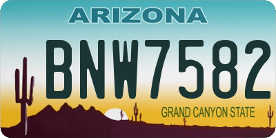 AZ license plate BNW7582