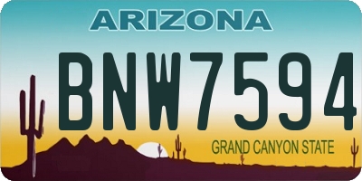 AZ license plate BNW7594