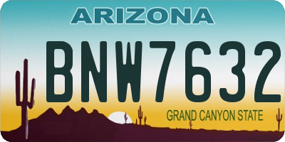 AZ license plate BNW7632
