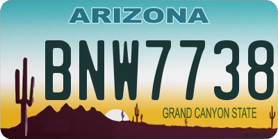 AZ license plate BNW7738