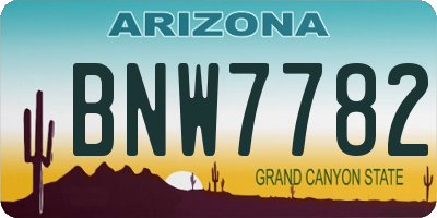 AZ license plate BNW7782