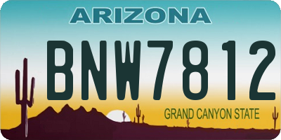 AZ license plate BNW7812