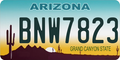 AZ license plate BNW7823