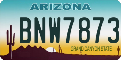 AZ license plate BNW7873