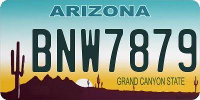 AZ license plate BNW7879