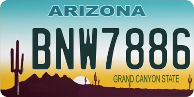 AZ license plate BNW7886