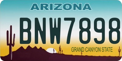 AZ license plate BNW7898