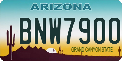 AZ license plate BNW7900