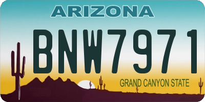 AZ license plate BNW7971