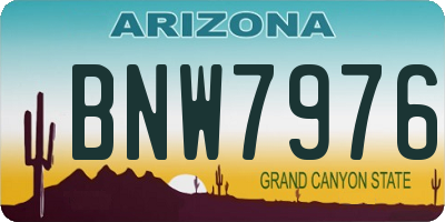 AZ license plate BNW7976