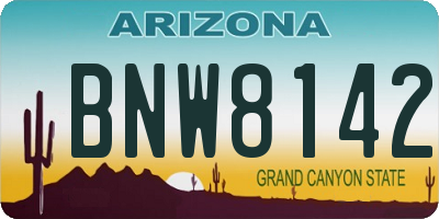 AZ license plate BNW8142