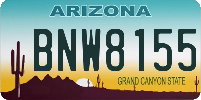 AZ license plate BNW8155