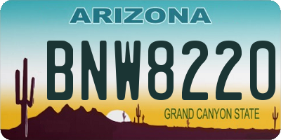AZ license plate BNW8220
