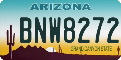 AZ license plate BNW8272