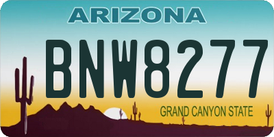 AZ license plate BNW8277