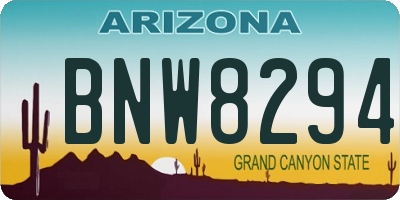 AZ license plate BNW8294