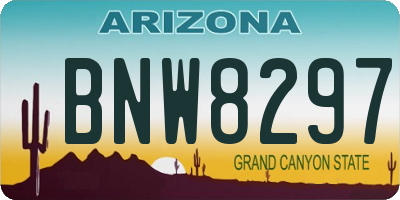 AZ license plate BNW8297